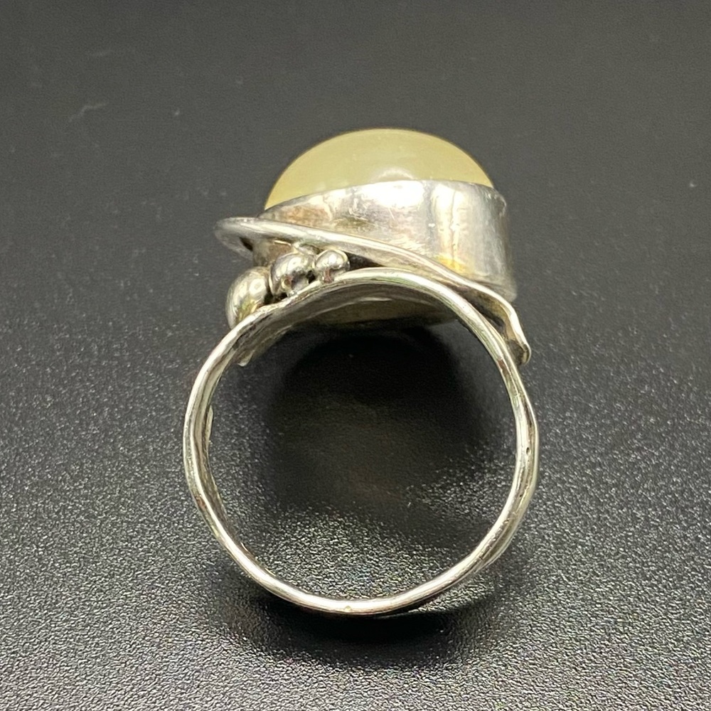 Sterling Silver Large Opal Stone Ring - image 3